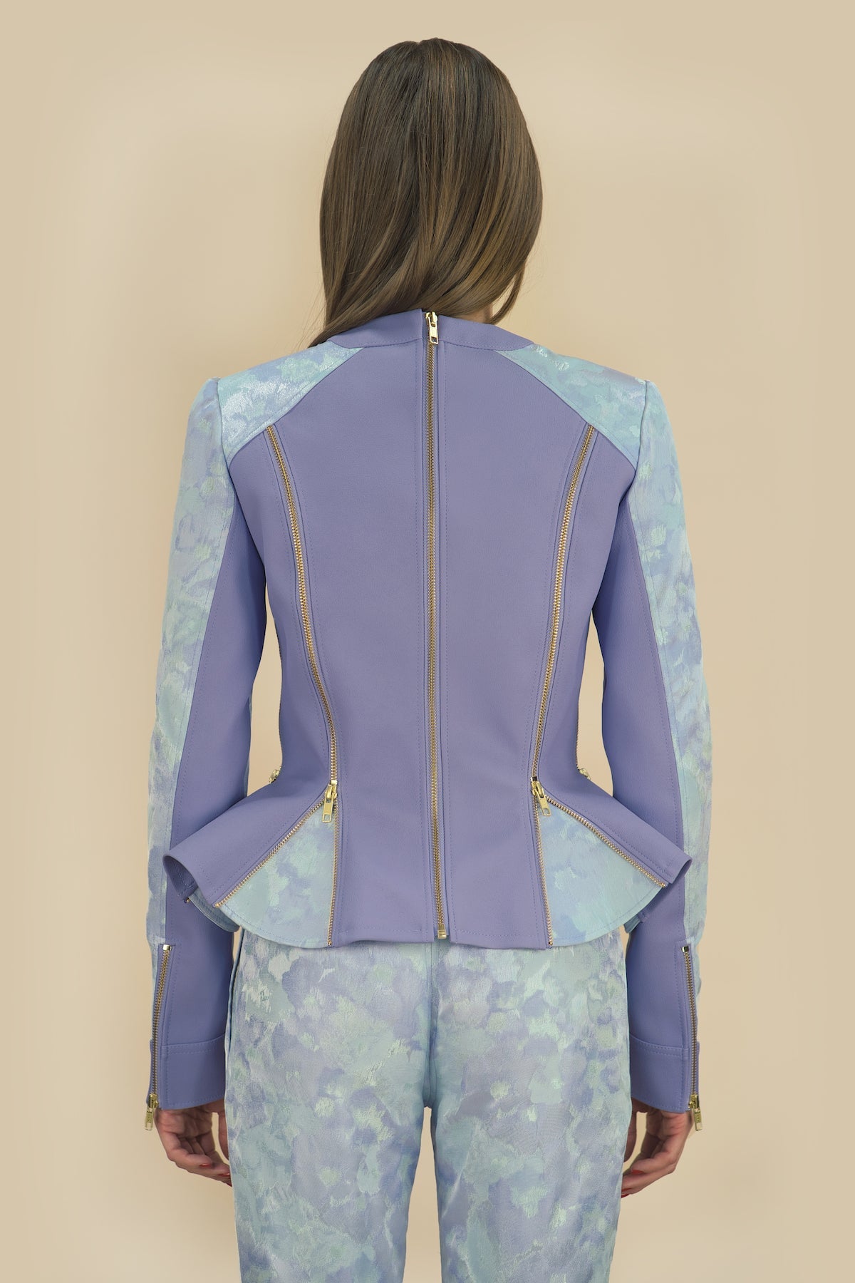 Jacke und Hose mit Zipps und Godets "JARDIM" - lilac - Manuel Essl Design