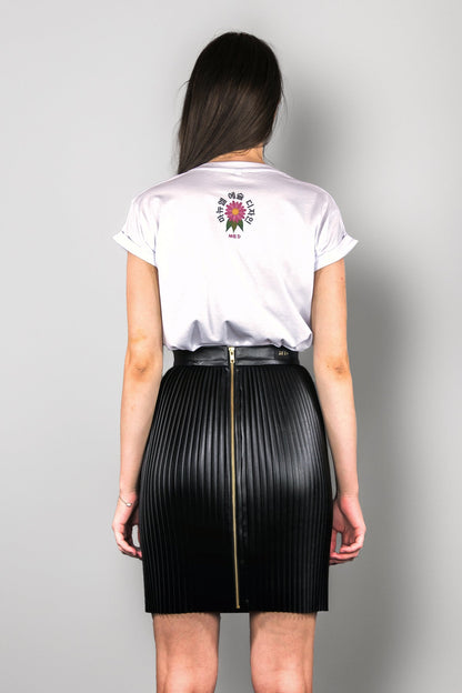 Gerader Plissee - Rock aus veganem Lederimitat - schwarz - Manuel Essl Design