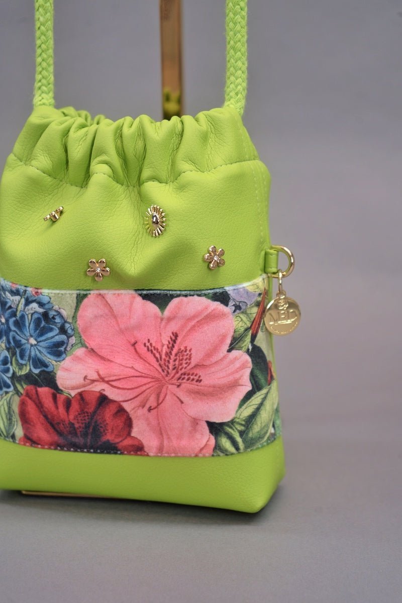 Mini Mini Bag "COSMIC BLOOM" - limonengrün - Manuel Essl Design