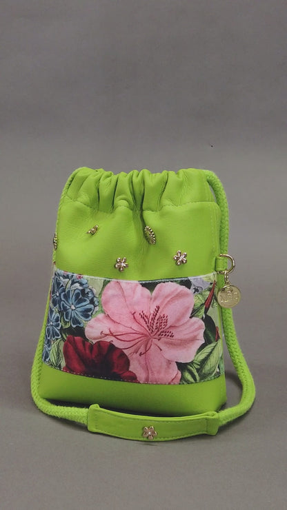 Mini Mini Bag "COSMIC BLOOM" - limonengrün