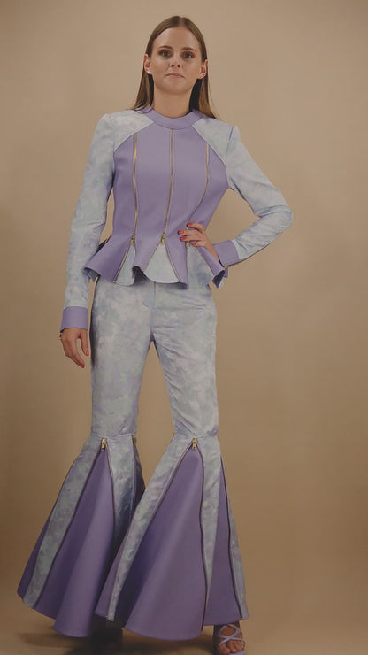 Jacke und Hose mit Zipps und Godets "JARDIM" - lilac