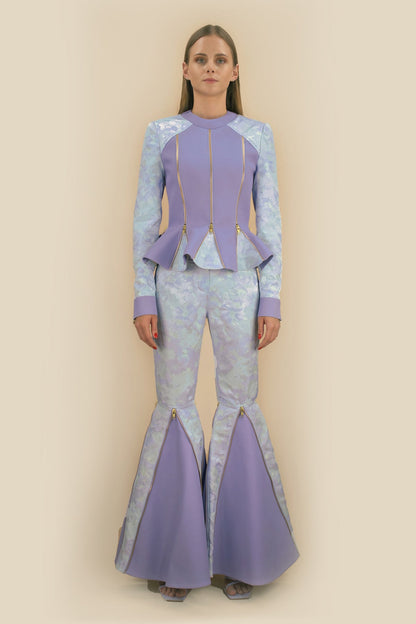Jacke und Hose mit Zipps und Godets "JARDIM" - lilac - Manuel Essl Design