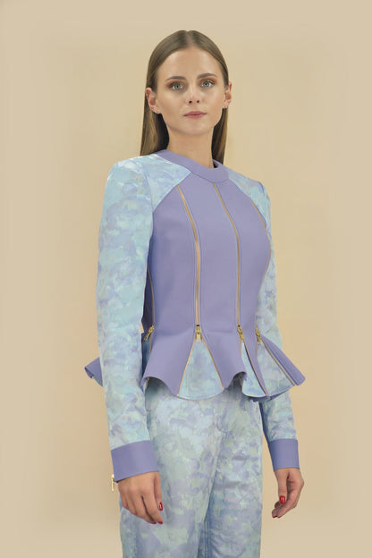 Jacke und Hose mit Zipps und Godets "JARDIM" - lilac - Manuel Essl Design