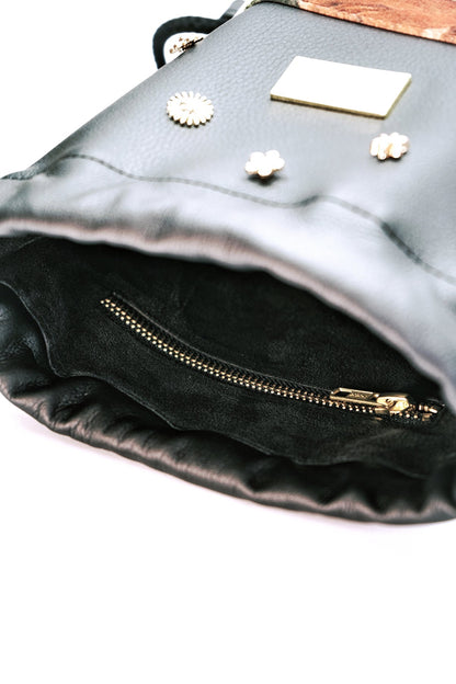 Mini Gym Bag "FLORAL" - schwarz - Manuel Essl Design
