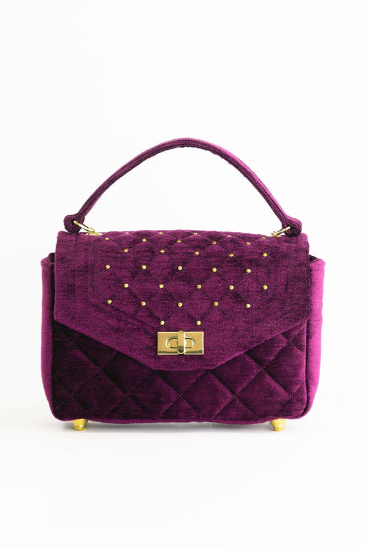 Schultertasche aus Samt "RICH IN VELVET" - lilac - Manuel Essl Design