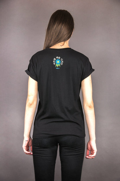 T-Shirt "FLOWERS PRINT" - schwarz - Manuel Essl Design