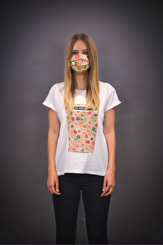 T-Shirt "FLOWERS PRINT" - weiß - Manuel Essl Design